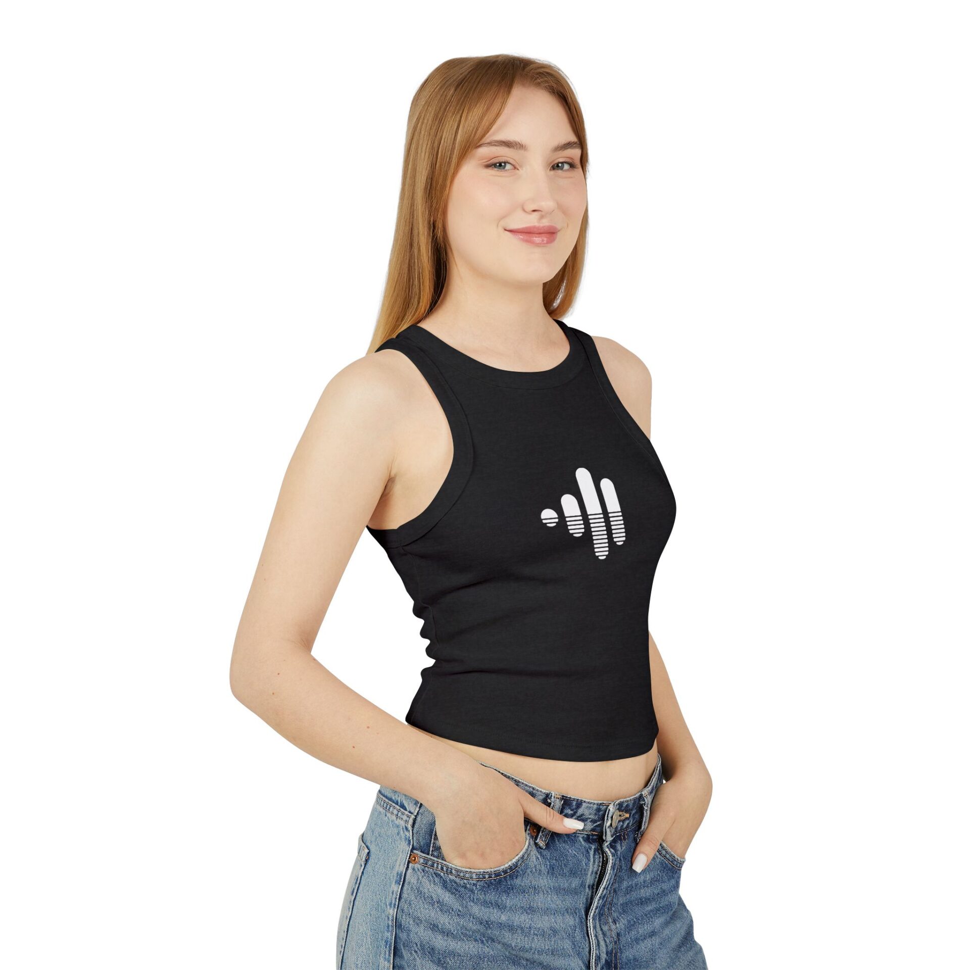 Paradise Breaks Women's Micro Rib Racer Tank Top 3 Paradise Breaks Women's Micro Rib Racer Tank Top - Image 3
