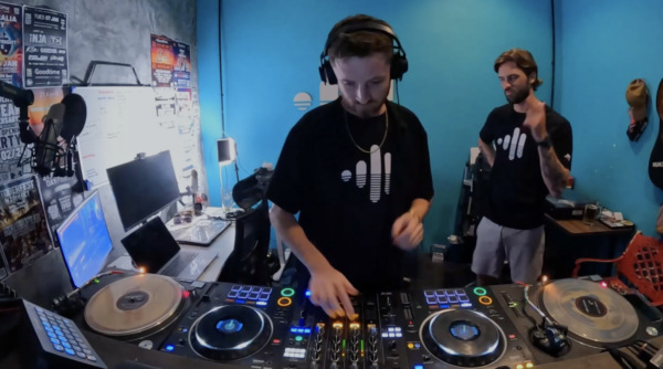 Rupert Holmes and Bobby Gee record an episode of Studio Sessions at the Paradise Breaks studio.